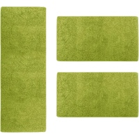 Hochflor-Bettumrandung Sphinx, 11 Farben, Teppichläufer, ideal im Schlafzimmer casa pura, Höhe 9 mm, (3-tlg), Shaggy grün