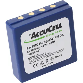 AccuCell 800mAh Akku passend für HBC Funkgerät FUB 3A Akku BA203060, BA222060, 6 Volt 730mAh