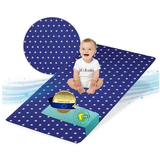 Kindermatratze Babymatratze mit Baumwollbezug, waschbar & rollbar–Allergikergeeignet, Best for Kids, 6 cm hoch, (Set), 60x120 cm, Bezug aus Baumwolle, Hergestellt in der EU blau