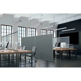 NOBO durchsichtige Schreibtisch-Trennwand aus Acryl, Freistehende Schutztrennwand, Hygieneschutz, Premium Plus, 600x1000 mm, 1915493