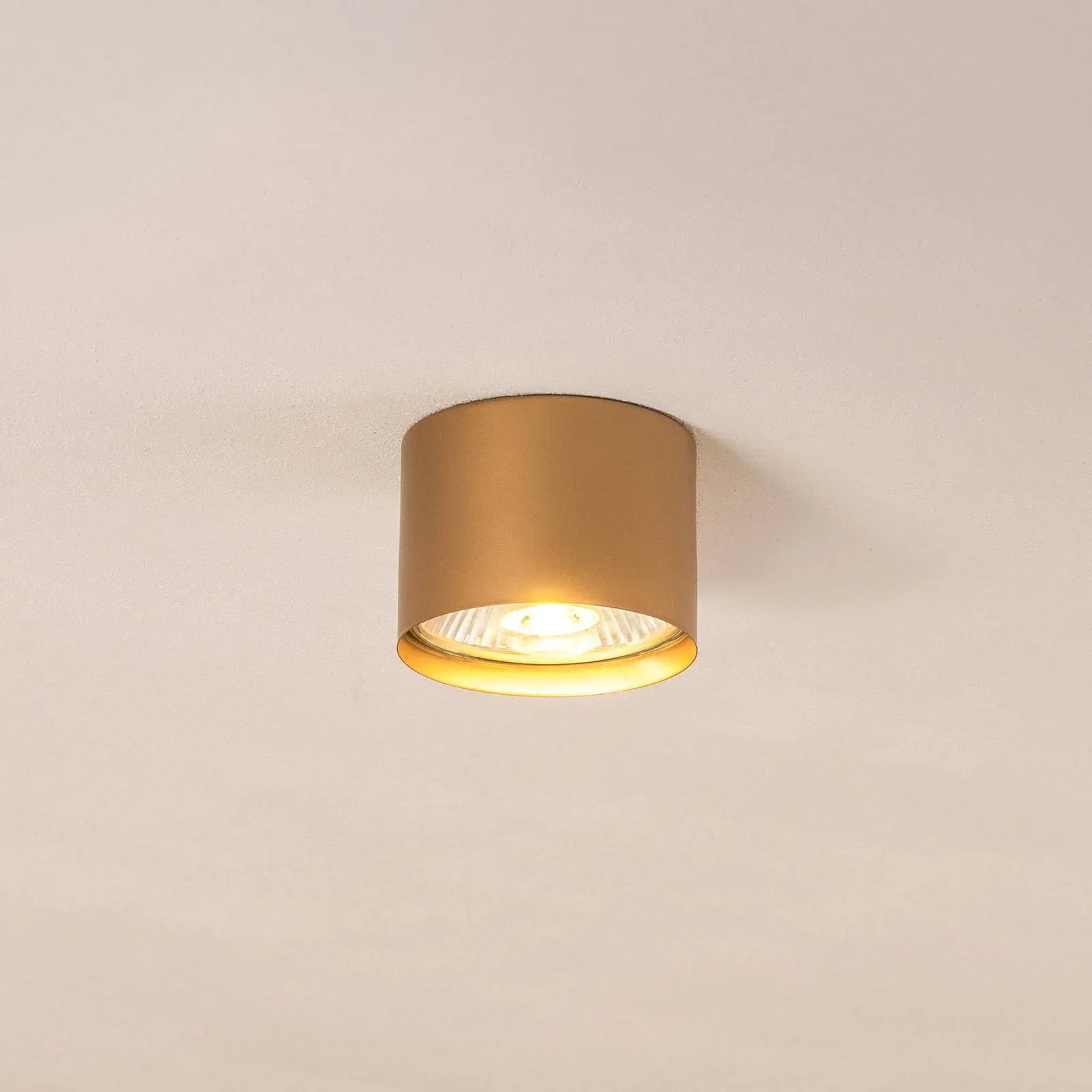 Deckenstrahler Chloe starr, gold Argon, dimmbar, messing / gold, für Wohn- / Esszimmer, Metall, Modern, Strahler - 11.5 cm - 11.5 cm - 8.5 cm