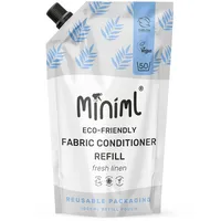 Miniml Eco Weichspüler & Conditioner, 1 l, Nachfüllpackung, frischer Leinenduft, natürlicher Weichspüler für empfindliche Haut, 100% vegan und tierversuchsfrei (50 Waschgänge)