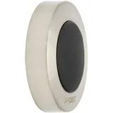 Wagner Design-Wand-Türstopper SCREW OR GLUE/Schrauben oder Kleben - Durchmesser Ø 38 mm, Metall gebürstet, Edelstahloptik, thermoplastischer Kautschuk schwarz- 15514011