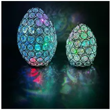 online fuchs 2 magische Ostereier mit Glaskristallen & LED-Lichterkette inklusive 6-Stunden Timerfunktion - Osterdeko - Warmweiß oder Farbwechsel möglich (Silber)