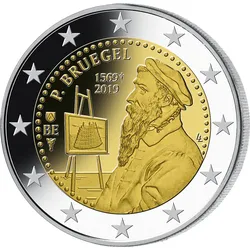 Belgien 2019 2-Euro-Gedenkmünze "450. Todestag von Pieter Bruegel dem Älteren" niederländisch/englische Version in Coincard