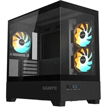 Gigabyte C201 Panoramic PC-Gehäuse – Mid-Tower, m-ATX, Unterstützung für 360-mm-Radiator, 3 Lüfter, USB 3.0, unterstützt RGB Fusion