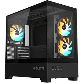 Gigabyte C201 Panoramic PC-Gehäuse – Mid-Tower, m-ATX, Unterstützung für 360-mm-Radiator, 3 Lüfter, USB 3.0, unterstützt RGB Fusion