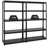 Proregal Mega Deal 2x Schwerlastregal Steel Eagle HxBxT 180 x 100 x 40 cm Fachlast 130 kg Schwarz