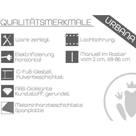 Hammerbacher Schreibtisch VUS12/5 lichtgrau/silber