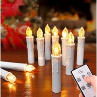 HoneTeek Flammenlose LED-Kerzen mit Fernbedienung und Timer, 10er-Pack elektrische Teelichter, batteriebetrieben, realistische gefälschte Kerze für Hochzeit, Weihnachtsdekoration