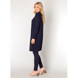 Base Level Longstrickjacke "Yayla long", Damen, Gr. 44, blau (navy dunkelblau), Strick, Obermaterial: 94% Viskose, 6% Elasthan, unifarben, figurumspielend ca. Mitte Oberschenkel, tiefer Rundhals, Strickjacken Longstrickjacke, ohne Verschluss
