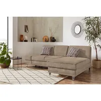 sit&more Ecksofa SIT & MORE "Clio L-Form", beige, B:246cm H:89cm T:165cm, Sofas, Ecksofa, wahlweise mit Bettfunktion oder Vorziehsitz und Bettkasten, Federkern