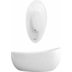 Villeroy & Boch Badewanne „Aveo New Generation“ freistehend oval 190 × 95 cm, Fußablauf in Stone White / Colour On Demand