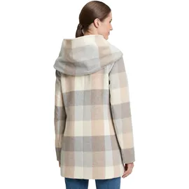 Amber & June Kurzmantel mit Kapuze in Cream/Silver | Gr.: 44