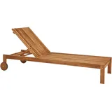 Beliani Gartenliege Heller Holzfarbton 196x65x91