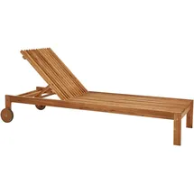 Beliani Gartenliege Heller Holzfarbton 196x65x91