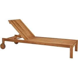 Beliani Gartenliege Heller Holzfarbton 196x65x91