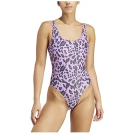 adidas Essentials Animal Print U-Back Badeanzug Preloved Purple / White 36    