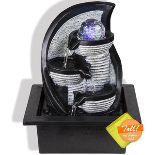 bmf-versand Zimmerbrunnen Tischlampe Zimmerbrunnen Tischbrunnen LED Beleuchtung Wasserfall Deko, (mit Pflegetuch), Wohnzimmer