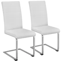 Tectake tectake® Schwingstühle Kunstleder 2er Setweiß