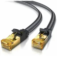 Primewire Flachbandpatchkabel CAT 7 mit Braiding, Gigabit Ethernet LAN Kabel 10 Gbit/s U/FTP PIMF, Netzwerkkabel - 20m