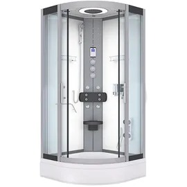 AcquaVapore Komplettdusche mit Schiebetür 100 x 225 cm weiß Sicherheitsglas D58-60T1