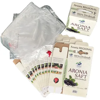 Bag in Box Beutel mit Karton 3 Liter 30 Stück | Komplettes Set zur Eigenabfüllung in Saftbeutel 3l mit Zapfhahn für Apfelsaft & andere Flüssigkeiten | Inklusive stabilem Karton & Anleitung