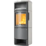 Kaminofen HARK 44-5.3 GT FlameKat Raumluftunabhängig 8 kW - Ofenkacheln: creme-Weiß - Korpus: titan