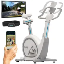 Skandika Ergometer Abisko Weltneuheit | Premium EMS-Widerstand, Smarter Heimtrainer App Steuerung, Automatische Lenker & Satteleinstellung, 36 Widerstandsstufen | Fahrrad Hometrainer für Zuhause