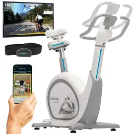 Skandika Ergometer Abisko Weltneuheit | Premium EMS-Widerstand, Smarter Heimtrainer App Steuerung, Automatische Lenker & Satteleinstellung, 36 Widerstandsstufen | Fahrrad Hometrainer für Zuhause