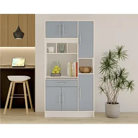 TemaHome Louise Küchenschrank 91,4 x 40 x 180 cm Weiß/Eiche Holz