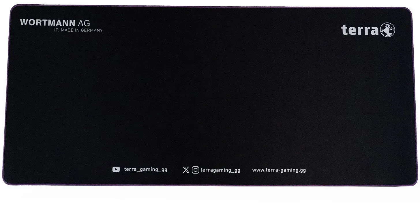 TERRA Mousepad XXL NEON Gaming black/purple lila Umkettelung 900 x 400 3