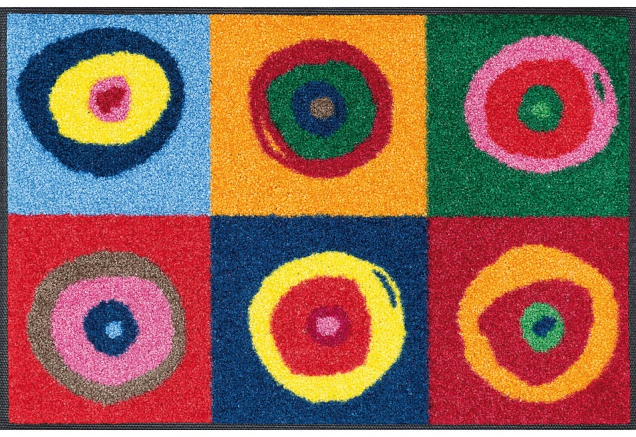 WASH + DRY Fußmatte 40 x 60 cm Motiv SERGEJ farbige Kreise