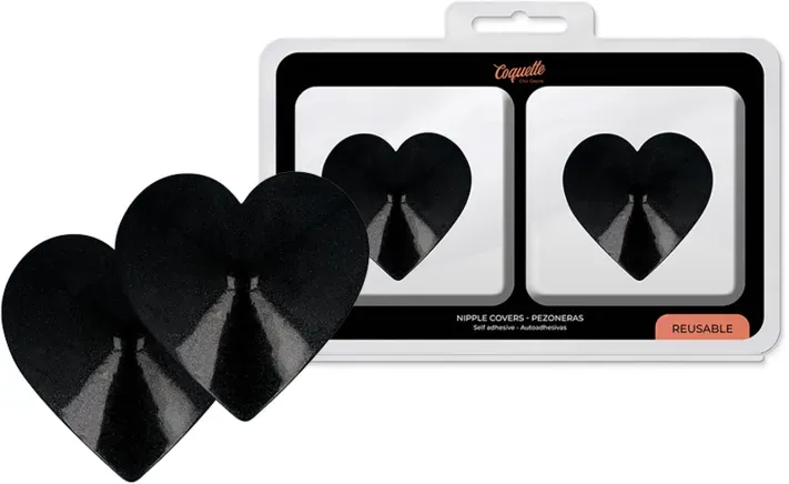 COQUETTE CHIC DESIRE - NIPPELABDECKUNGEN MIT SCHWARZEN HERZEN
