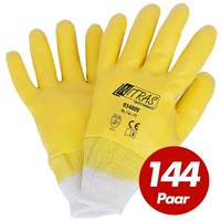 Nitras Nitril-Handschuhe 03400V Nitrilhandschuhe, Gartenhandschuhe - VPE 144 Paar (Spar-Set) gelb 11