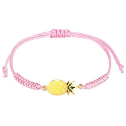 Elli Armband Kinder Ananas Bunt Nylon verstellbar 925 Silber, Ananas goldfarben