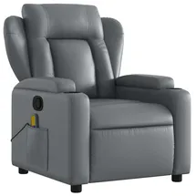 vidaXL Massagesessel Relaxsessel Kunstleder 55,1 x 100 x 73,9 cm Grau mit Fernbedienung