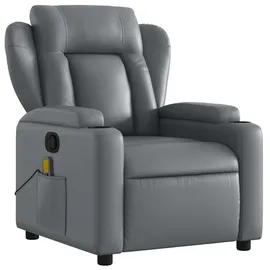 vidaXL Massagesessel Relaxsessel Kunstleder 55,1 x 100 x 73,9 cm Grau mit Fernbedienung