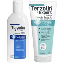 Terzolin Set: Schuppen-Shampoo fettige Kopfhaut + Spülung 2X200 ml