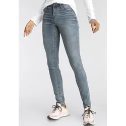 Skinny-fit-Jeans ARIZONA "Ultra-Stretch", Damen, Gr. 36, N-Gr, blau (blau us), Denim/Jeans, Obermaterial: 74% Baumwolle, 24% Polyester, 2% Elasthan, Basic, extraeng lang, Jeans, extra-enger Beinverlauf, normale Leibhöhe, mit Eingrifftaschen