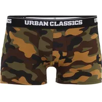 URBAN CLASSICS Camo Boxer Shorts 2er pack darkcamo/woodland, Größe L