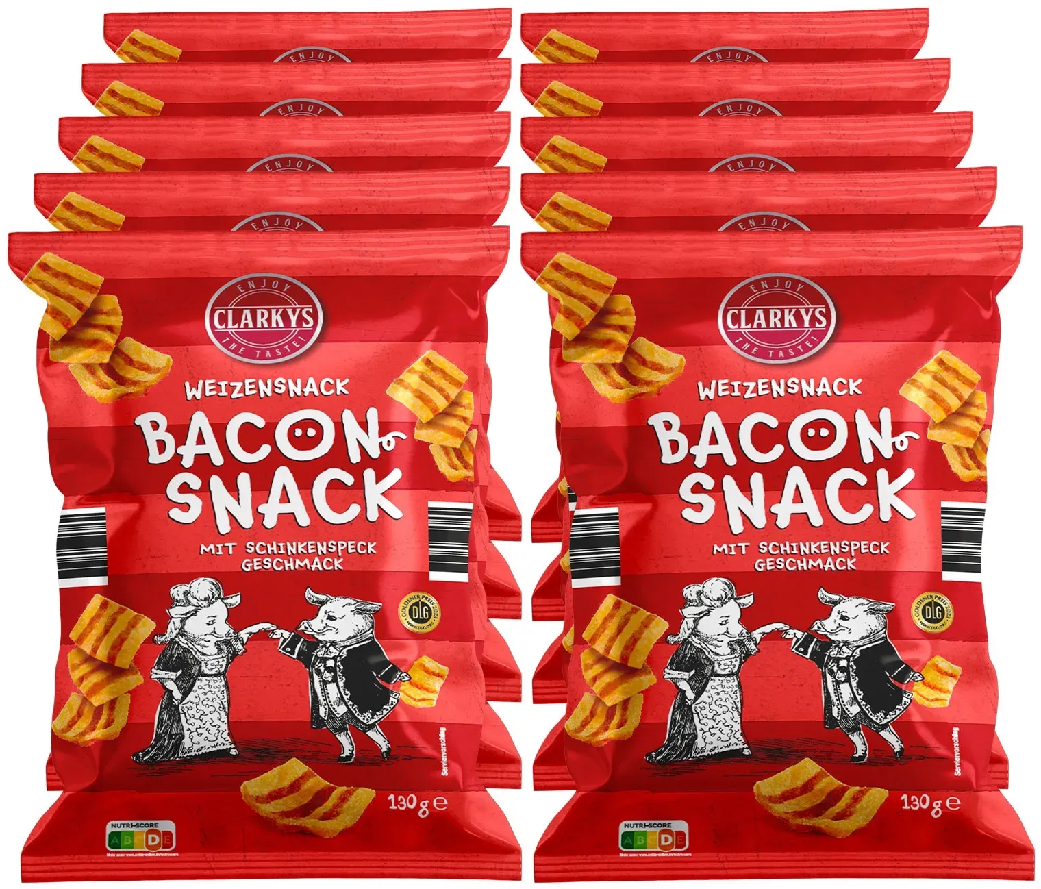 Clarkys Bacon Snack 130 g, 10er Pack