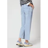 STREET ONE Loose-fit-Jeans STREET ONE, Damen, Gr. 34, Länge 26, blau (bleached random wash), Jeans, 89% Baumwolle, 8% Polyester, 3% Elasthan, unifarben, 7/8-Länge, Jeans, im Loose Fit