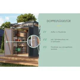 Karibu Gerätehaus Titanium 3 SET 4,97 x 2,09 m Grau