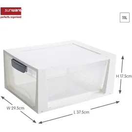 SUNWARE Aufbewahrungsbox Omega 11 l 1-tlg. transparent weiß