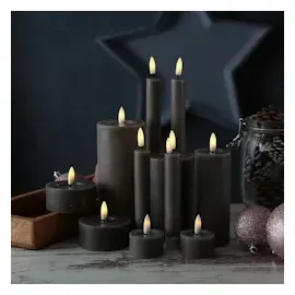 adilina LED Teelichter Lina 4,5 cm grau 2 St.