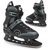 attabo Freizeit Schlittschuhe Herren Tore Schwarz Größe 42 EU Anfänger Schlittschuhe Schnalle und Klettverschluss Starker Knöchelhalt Langlebige Edelstahlkufe Elegant und Klassisch