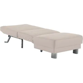 Home Affaire Schlafsofa HOME AFFAIRE "Gina", beige, B:80cm H:86cm T:195cm, 100% PU, Sofas, Schlafsofa, mit einem Handgriff vom Sofa zum Bett