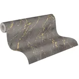 A.S. Création Marmoroptik Vliestapete 10 m x 0,53 m 300 g Gold/Grau/Schwarz 388175
