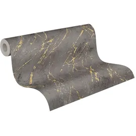 A.S. Création Marmoroptik Vliestapete 10 m x 0,53 m 300 g Gold/Grau/Schwarz 388175